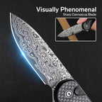 CIVIVI Elementum II Cuchillo de bolsillo plegable, hoja de Damasco de 2.96