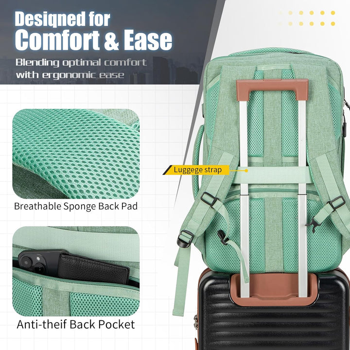 Mochila de viaje Velaybor 42L con 4 cubos de embalaje, bolsa de man...
