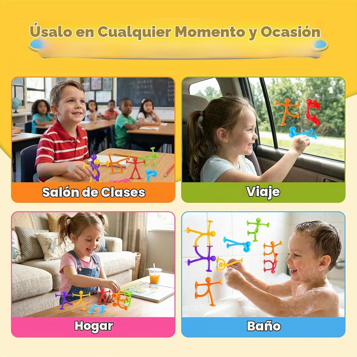 Juguetes fidget de succión para niños: Pack de 21 juguetes sensoriales elásticos