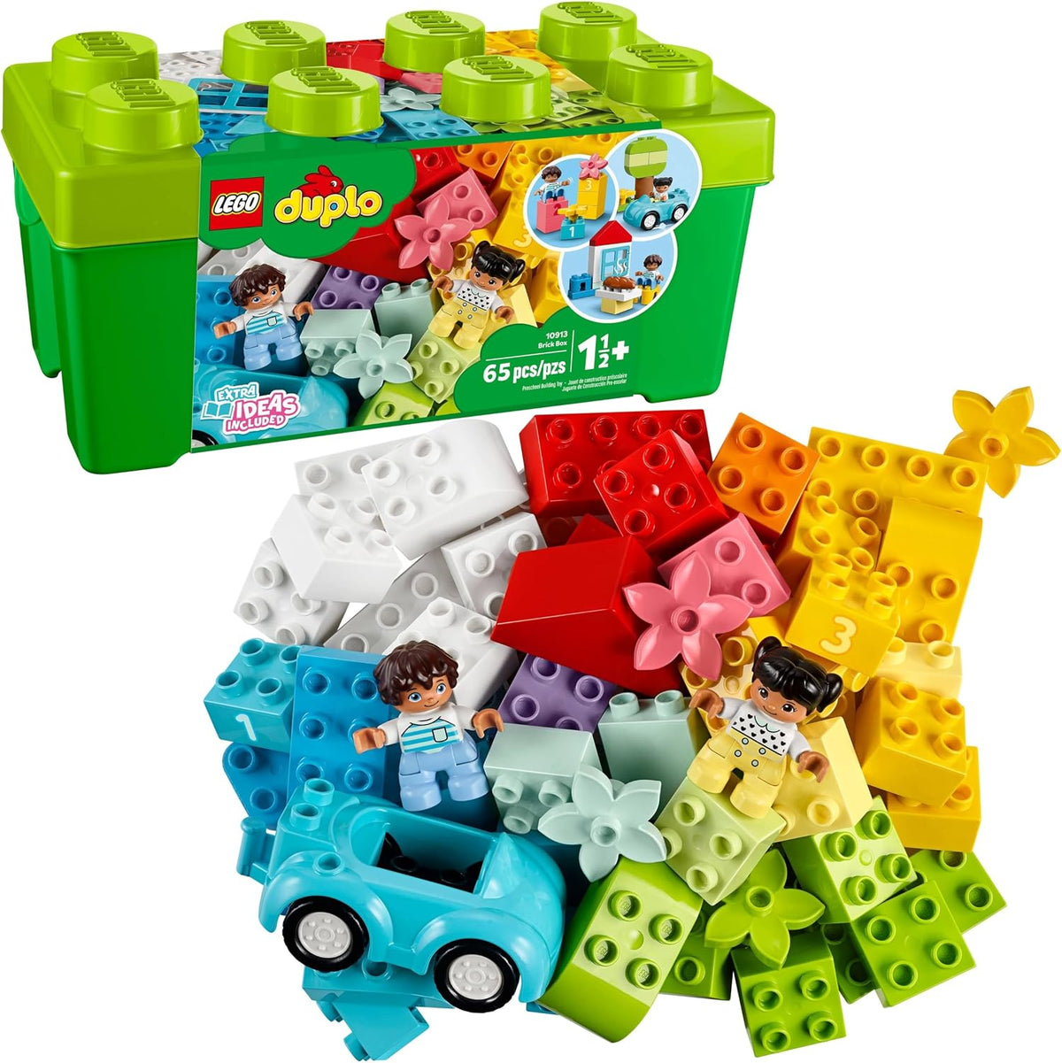 LEGO DUPLO - Bloques de construcción clásicos de caja de ladrillos – Juguetes apilables para niños pequeños a partir de 1.5 años – Juguetes educativos y de aprendizaje para preescolar, desarrollo de