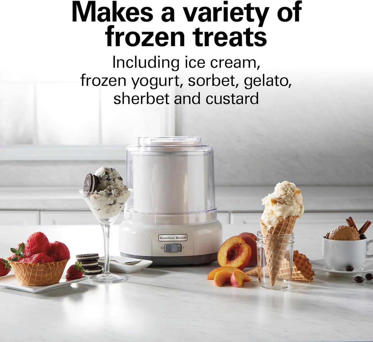 Máquina para hacer helado, de Hamilton Beach, 68881, Blanco