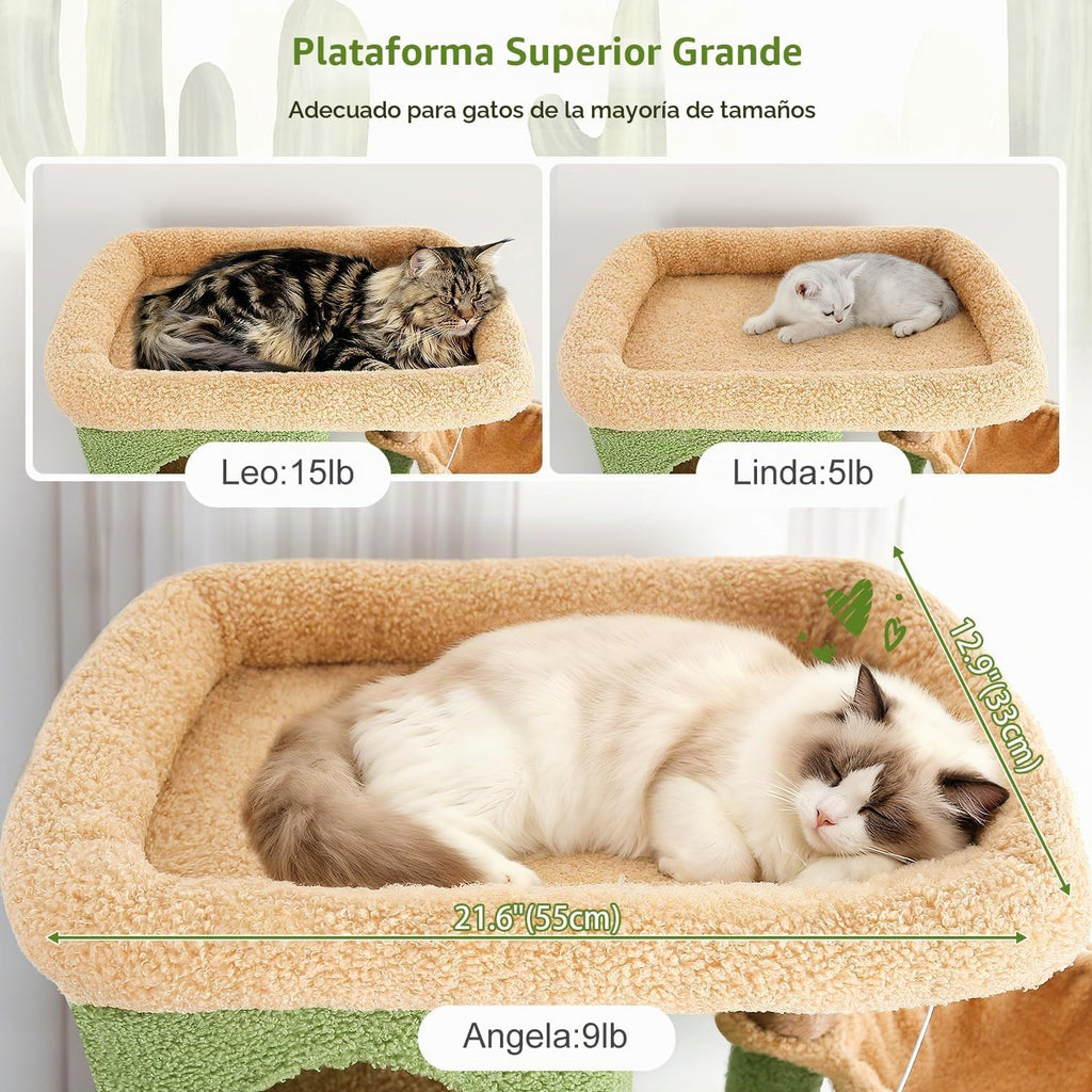Globlazer Árbol grande de cactus para gatos, torre trepadora de 80 pulgadas