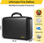 Caja de documentos a prueba de fuego con candado, libreta/caja de seguridad impermeable contra incendios