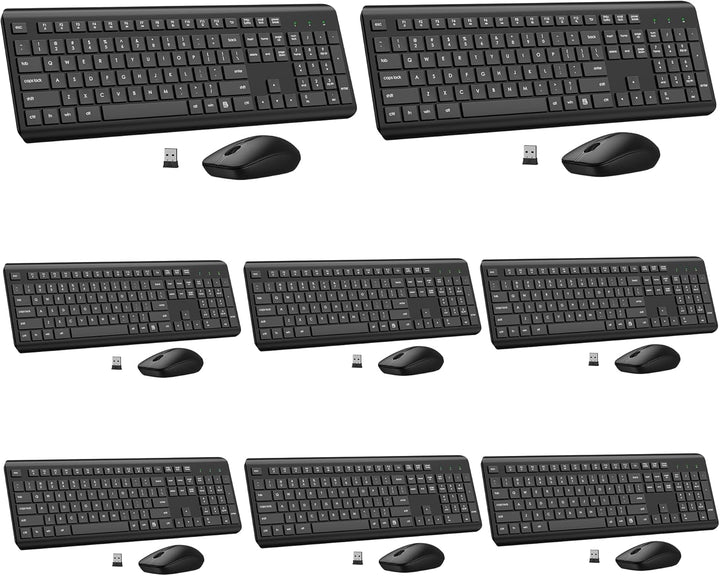 Combo de teclado y ratón inalámbricos, teclado y ratón ergonómicos...