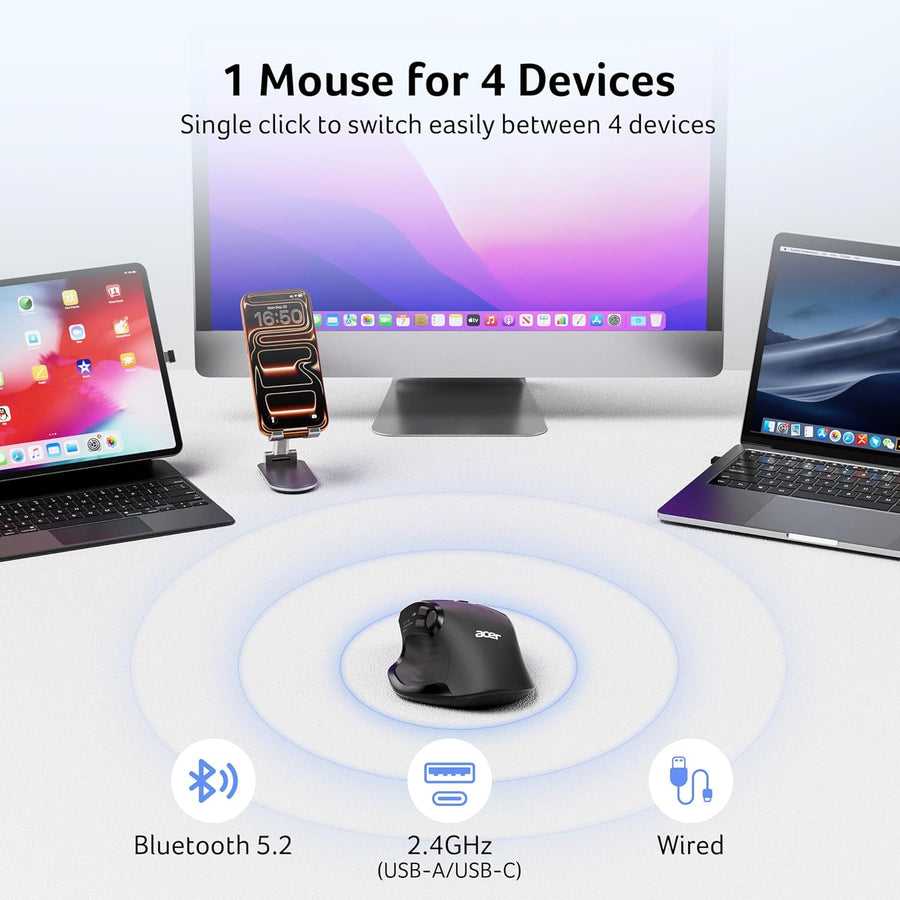 Acer Mouse inalámbrico para laptop, mouse de computadora Bluetooth...