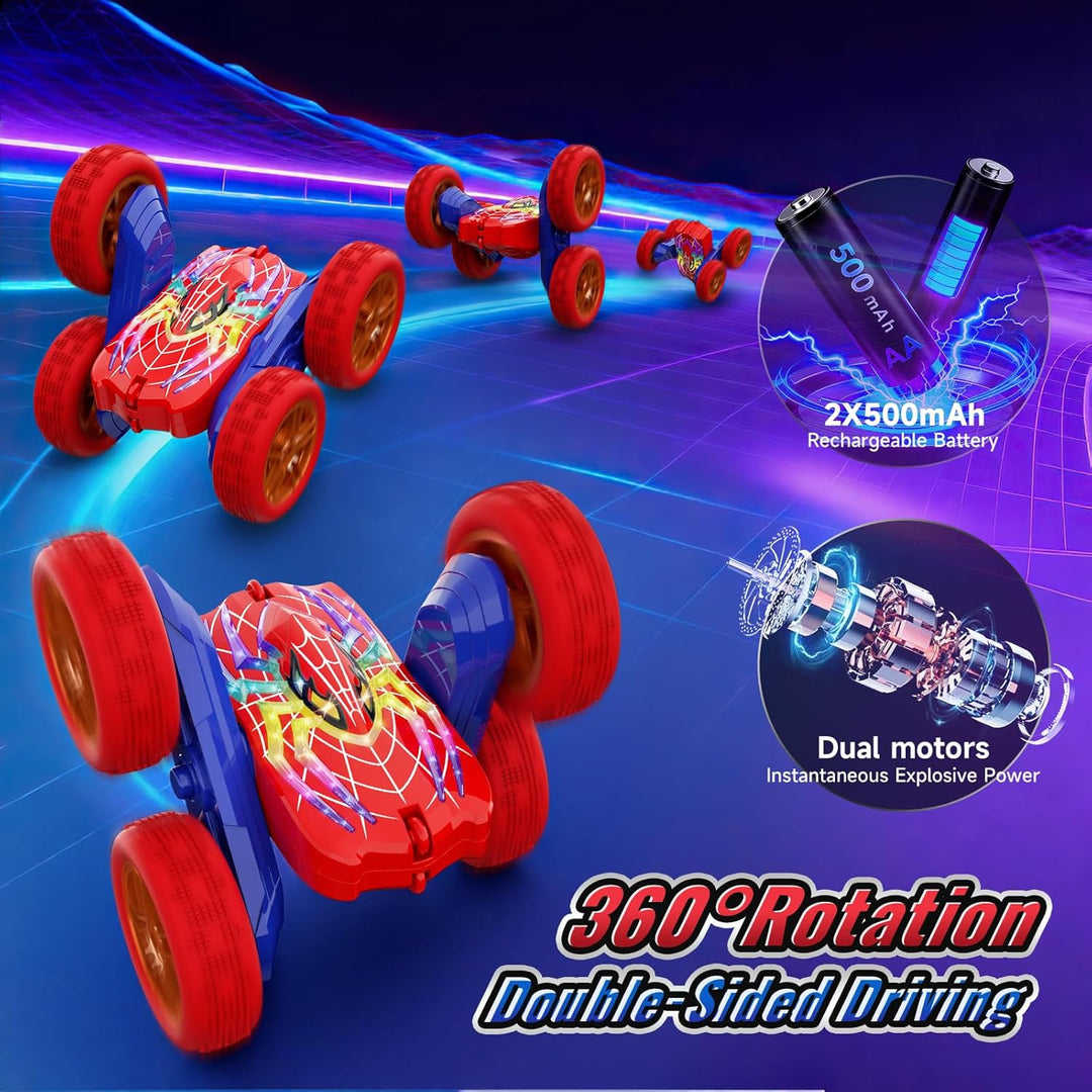 Coche de juguete de control remoto con giro de 360° para niños de 3...