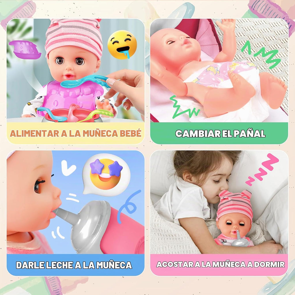 SMILESSKIDDO 14" Baby Doll para Toddler Girls con Dolls Accessiores