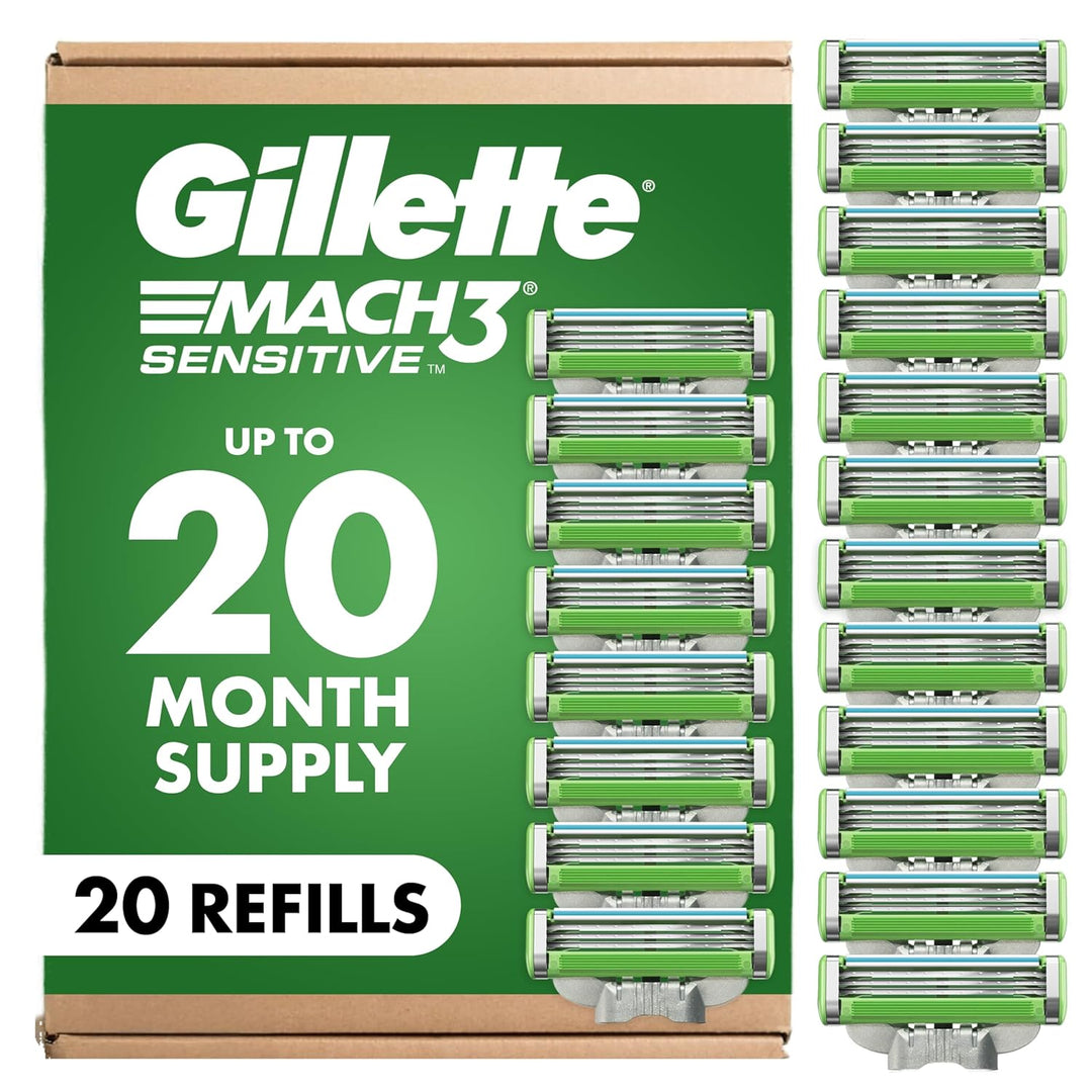 Gillette Mach3 Sensitive - Recambios de cuchillas de afeitar para h...
