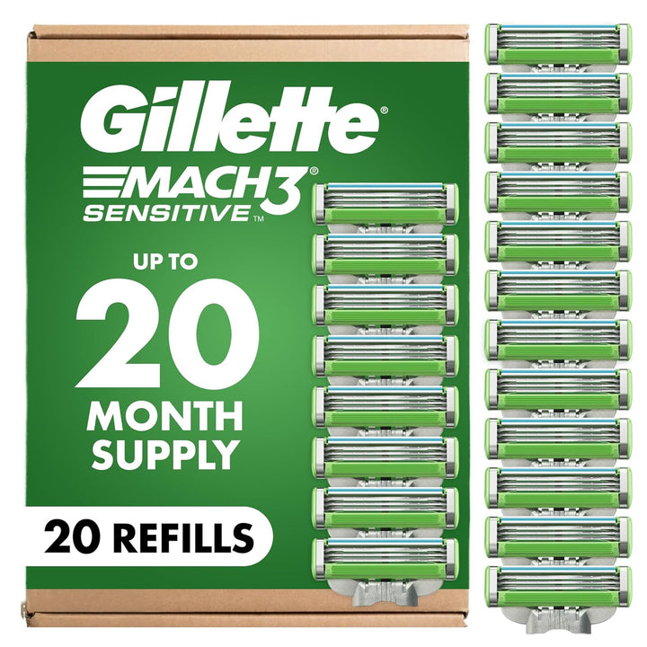 Gillette Mach3 Sensitive - Recambios de cuchillas de afeitar para h...