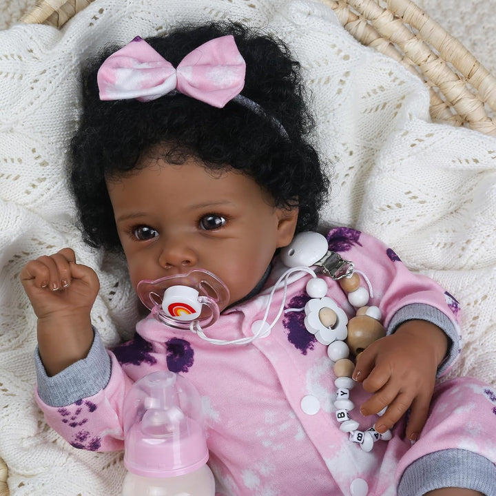 WOOROY Muñeca Reborn Realista de Bebé Niña Negra \u2013 Muñeca reci...
