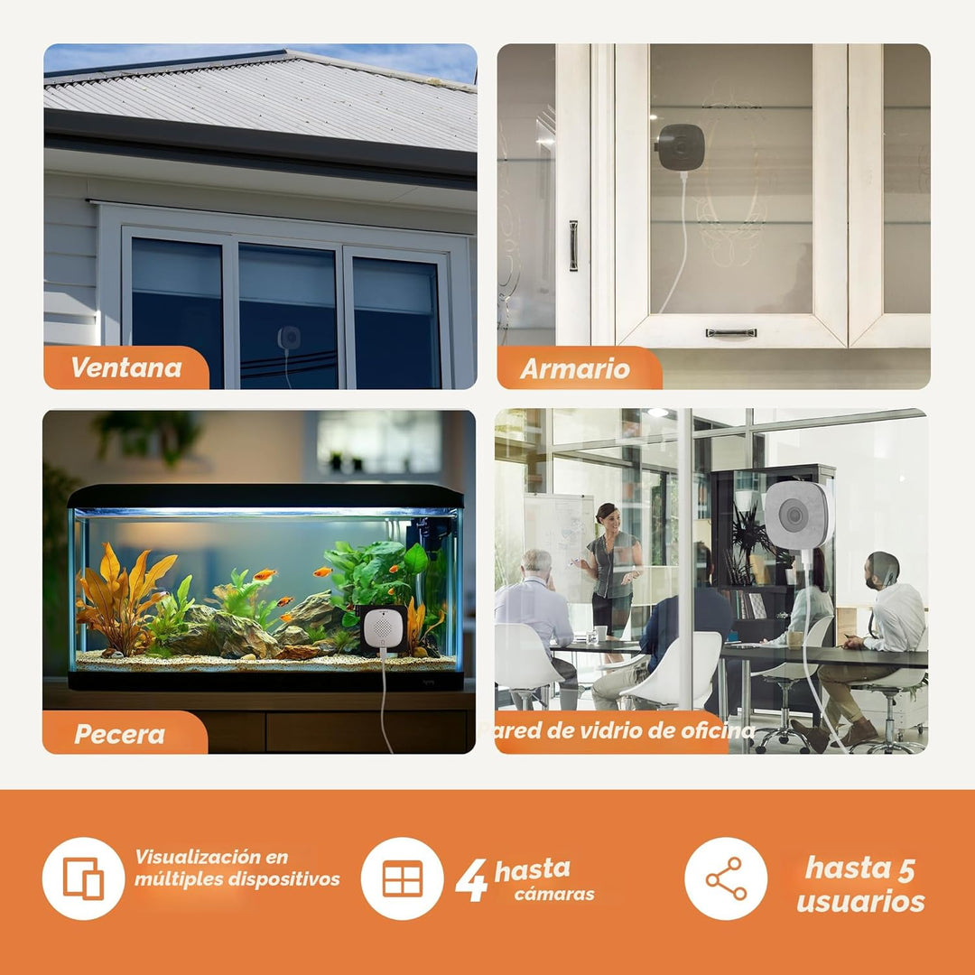 Girafit Cámara de ventana de 3 MP 2K, cámaras de interior WiFi de 2...