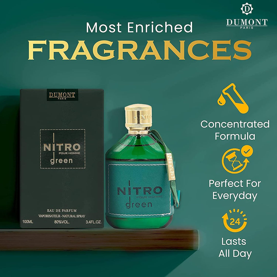 Dumont Nitro Green Eau De Parfum - Fragancia vibrante de fin de sem...