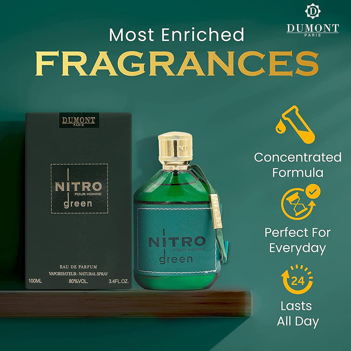 Dumont Nitro Green Eau De Parfum - Fragancia vibrante de fin de sem...