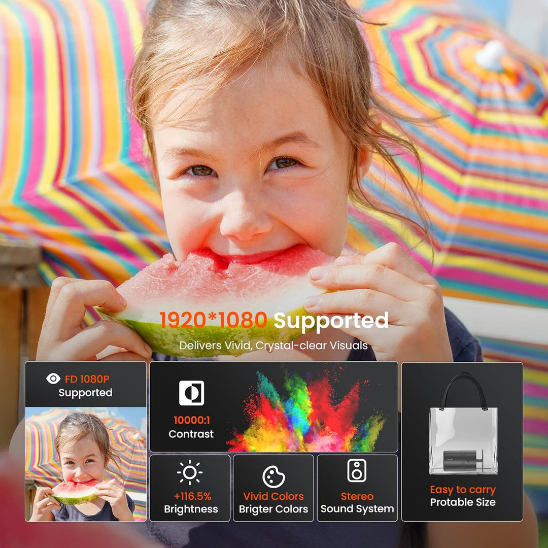 Mini proyector portátil con WiFi y Bluetooth, compatible con proyec...
