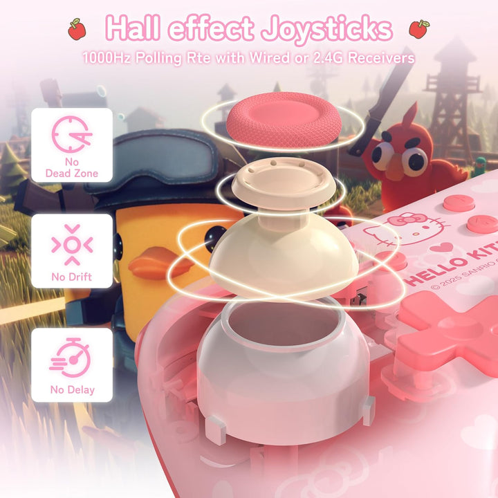 Kuitmor Pink Switch Controller,Hello Kitty Hall Effect Controllers...