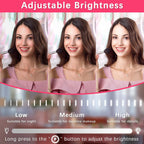 ROLOVE Espejo de tocador grande con luces, espejo de maquillaje iluminado de 22 x 17 pulgadas para escritorio, 3 luces LED regulables de color, control táctil inteligente y rotación de 360° (blanco)