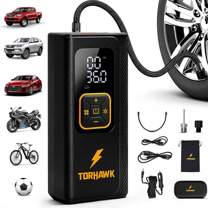 Compresor de aire portátil para neumáticos de automóvil, doble cili...