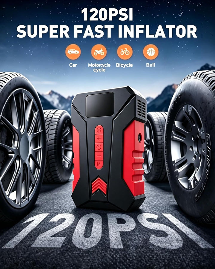 Compresor de aire portátil para inflador de neumáticos de automóvil...