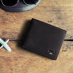 Cartera plegable de piel Stealth Mode para hombre con ventana de identificación y bloqueo RFID