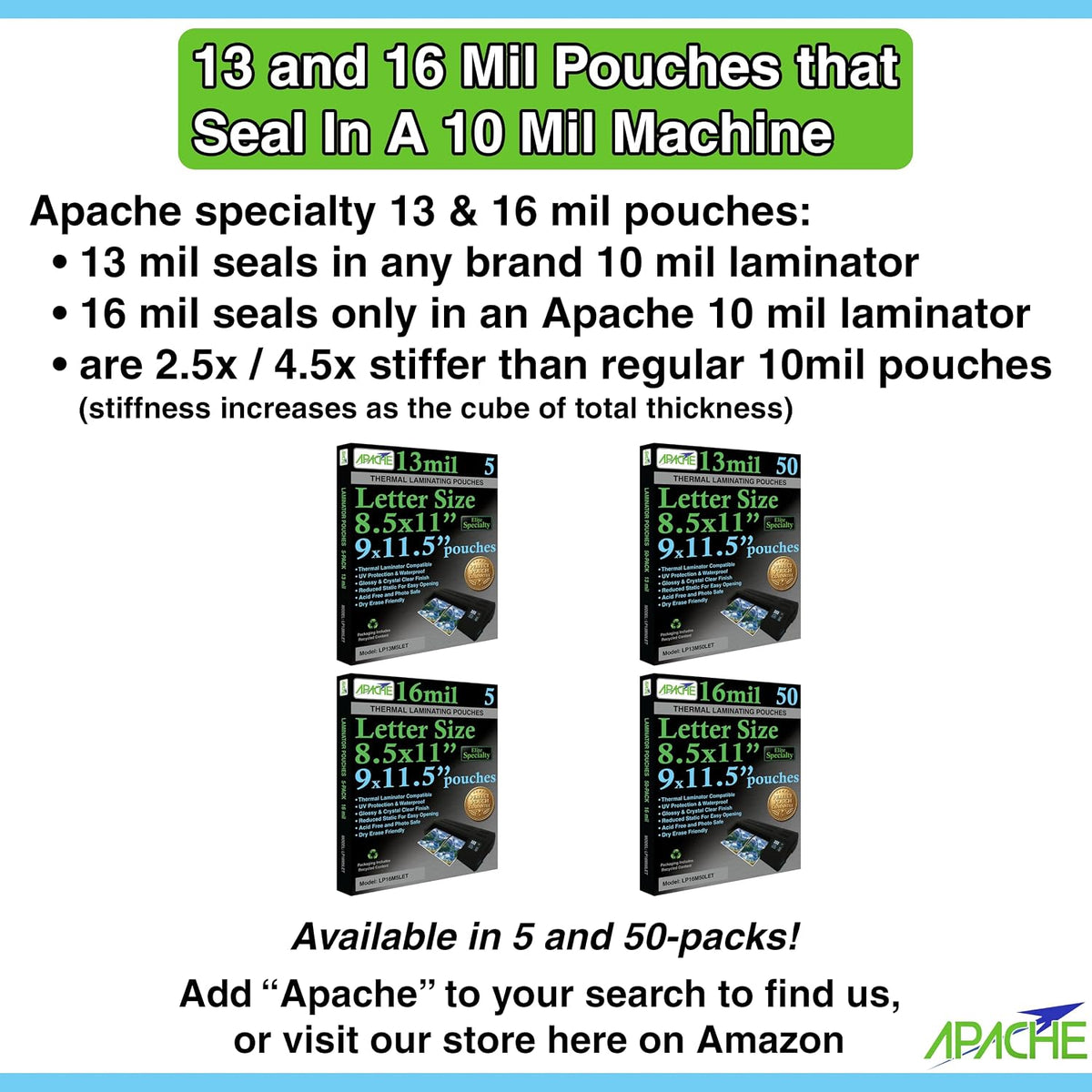 Apache Laminador térmico de 13 pulgadas 3-10 mil (y hasta 13 y 16 mil)