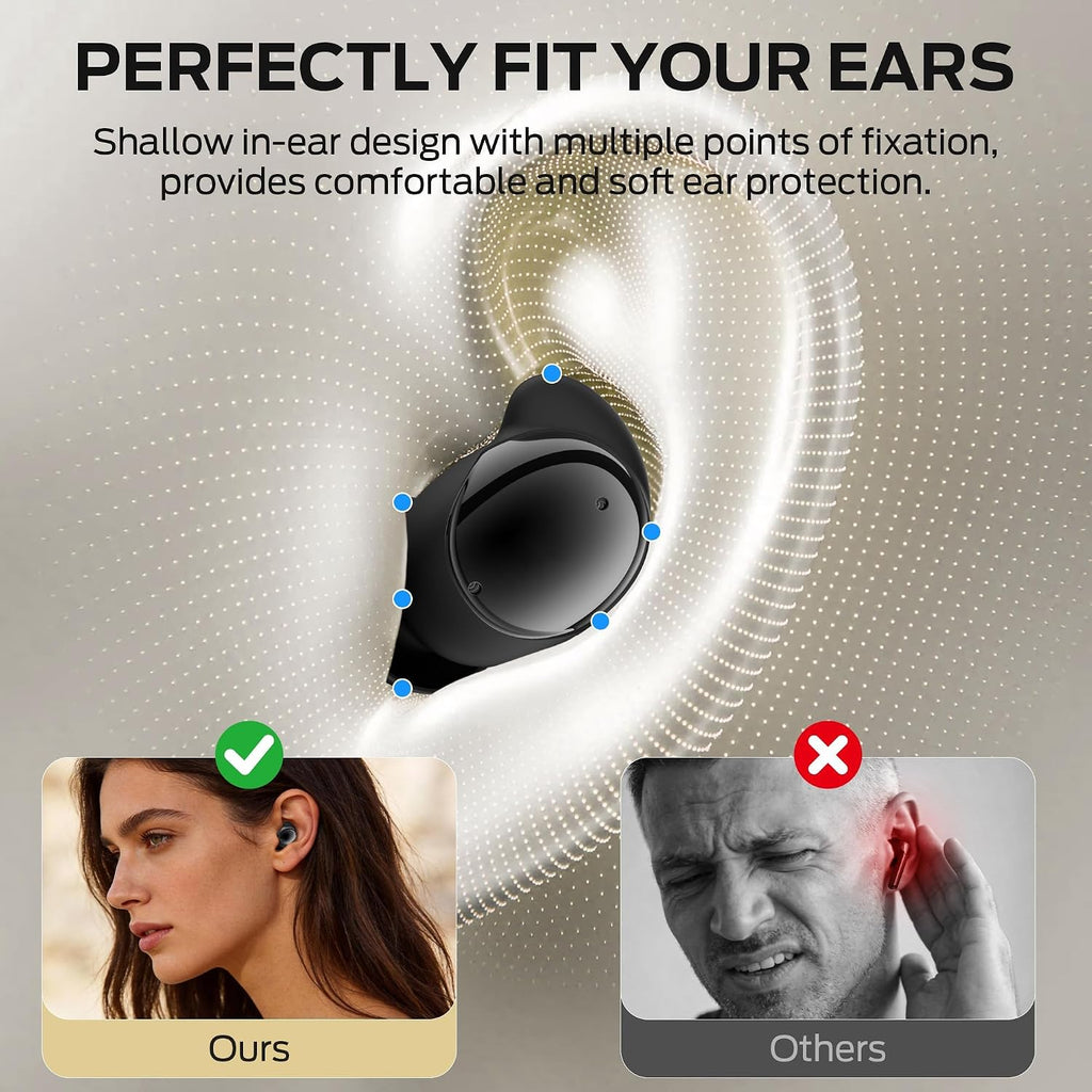 Oraolo Sleep Ear200, auriculares intrauditivos inalámbricos Bluetooth 6.0, auriculares para dormir con ANC, auriculares con cancelación activa de ruido, tiempo de reproducción de 8 a 10 horas