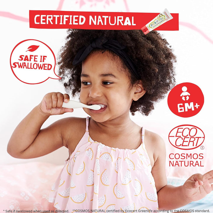 Jack N' Jill Pasta dental natural para niños, fresa orgánica, s...