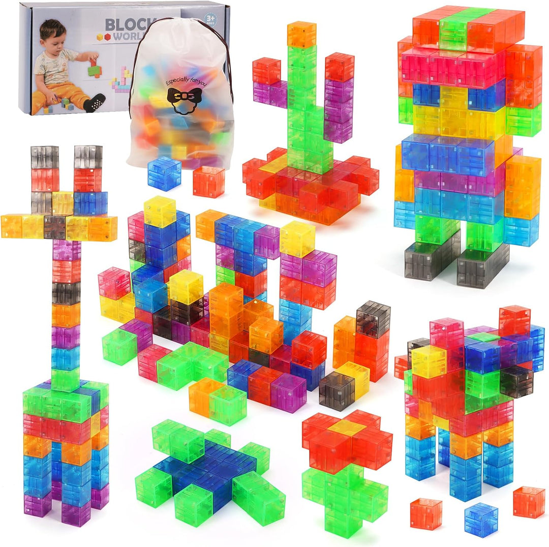BananMelonBM 100 PCS Bloques de Construcción Magnéticos, para Niños...