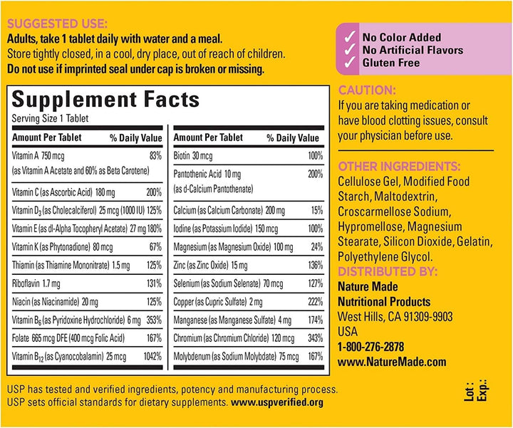 Nature Made Multi para Ella 50+ Tabletas de Vitaminas\/Minerales 90...