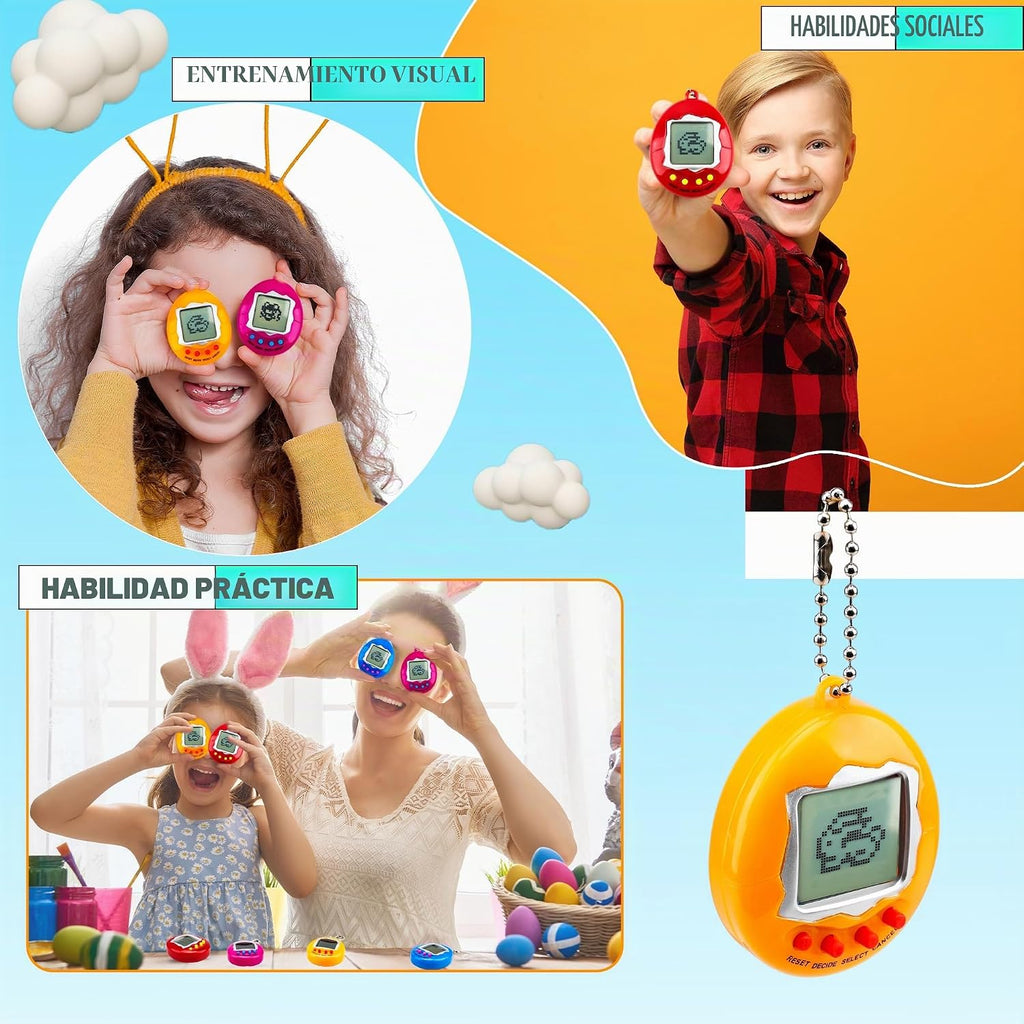 28 llaveros virtuales para mascotas, llavero digital electrónico para mascotas, máquina de juego de mano retro, juguete nostálgico de los años 90 para niños, regalos de fiesta de cumpleaños, rellenos de bolsas de golosinas