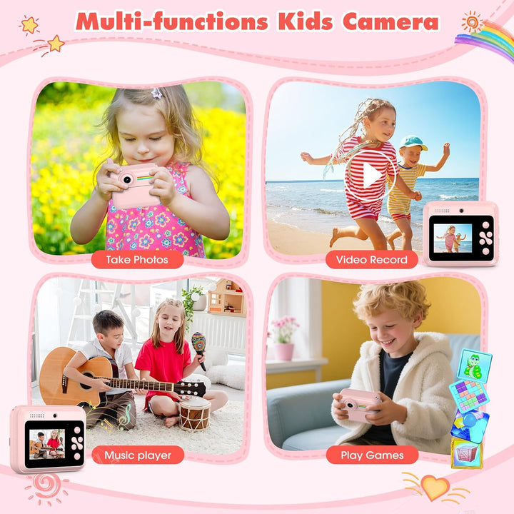 Cámara para niños, impresión de fotos instantánea, cámaras duales d...