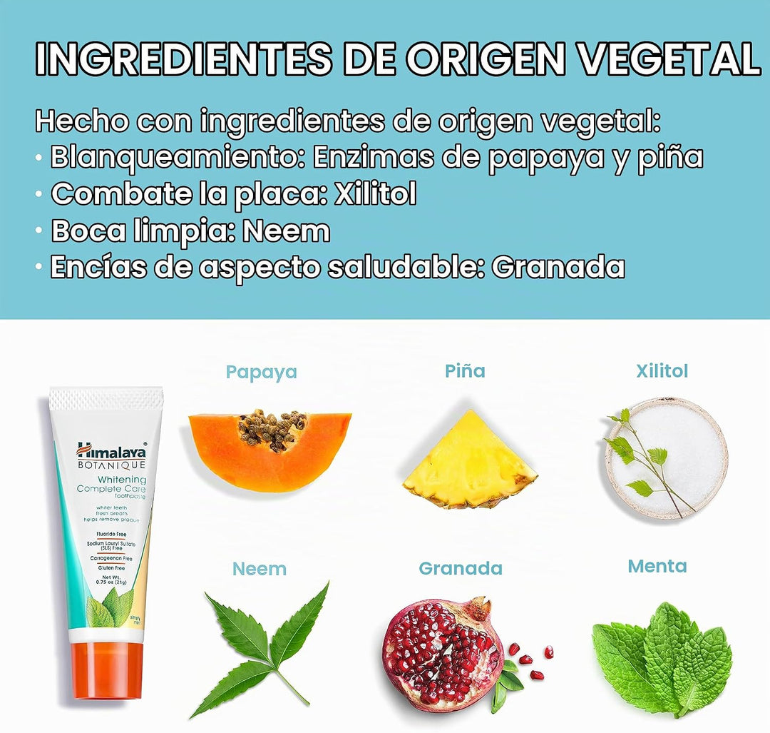 Himalaya Botanique Pasta de dientes blanqueadora de cuidado complet...