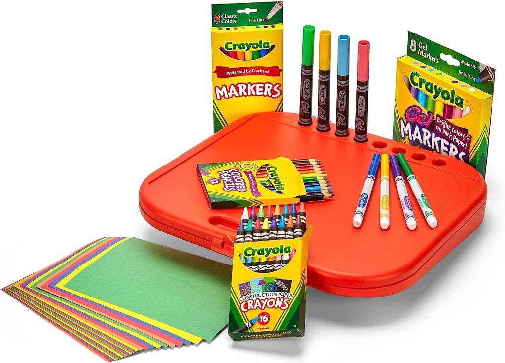Crayola Create 'n Carry, kit portable de herramientas de arte, más de 75 piezas, gran regalo.