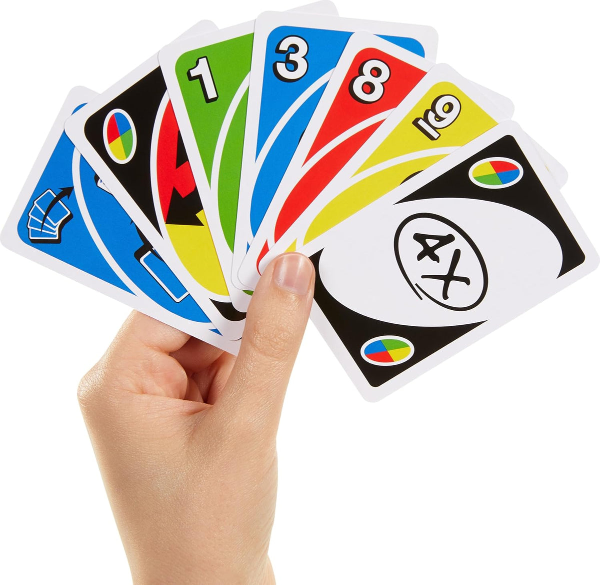 UNO Juego de cartas de ataque, regalos para niños, adolescentes y adultos, juegos para noche familiar o noche de juegos, lanzador, lanzador de cartas, luces y sonidos
