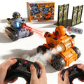 Juego de 2 tanques de batalla RC con control remoto para niños