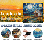 Rompecabezas de madera Leodozzio para adultos 500 piezas, rompecabezas de casa estrellada, rompecabezas de madera con forma única de animales de 5 mm de grosor, elección perfecta para regalos, arte de