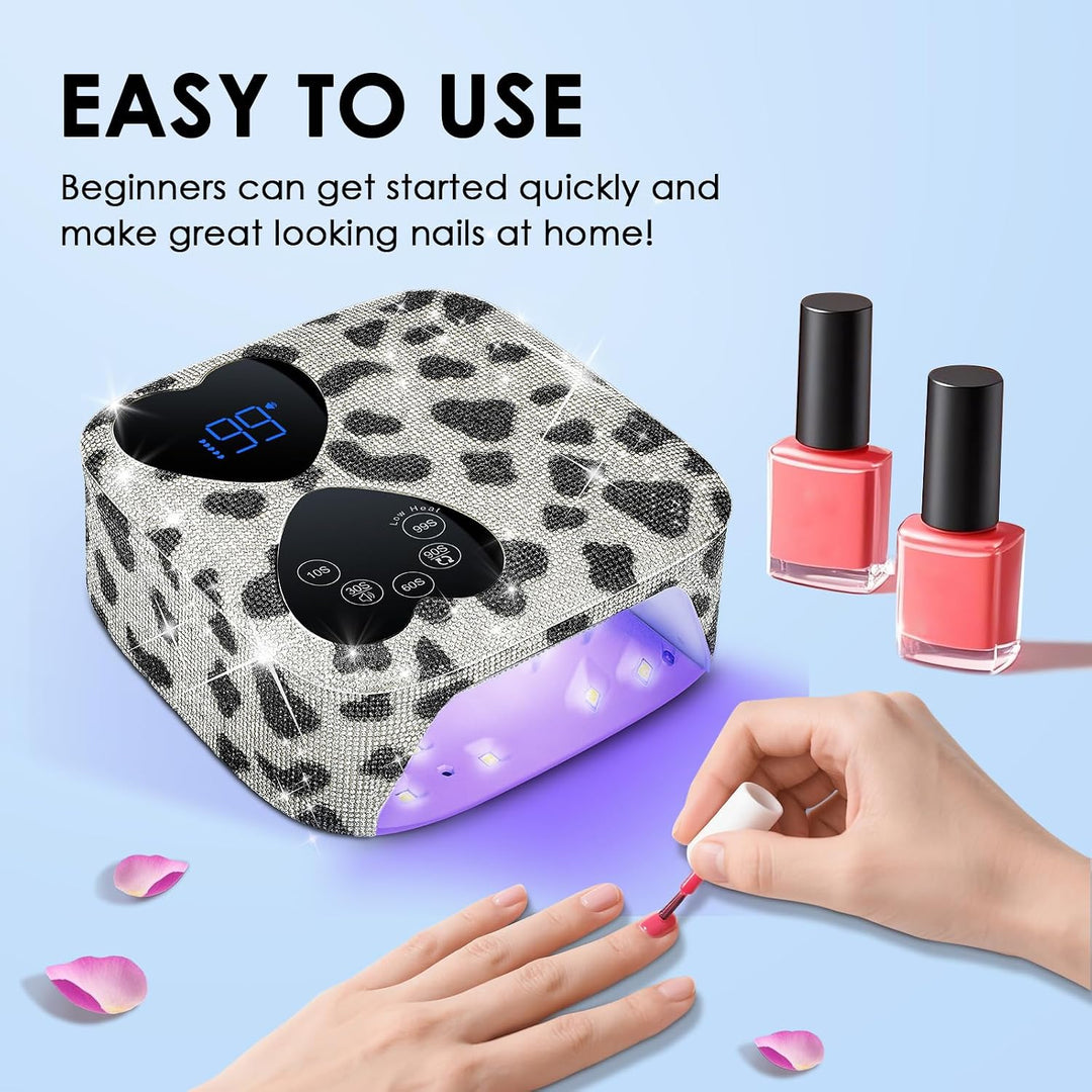 HUITINE - Lámpara de uñas LED UV, inalámbrica, 80 W, recargable, lu...