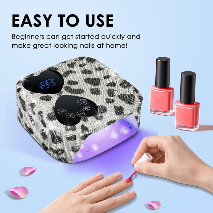 HUITINE - Lámpara de uñas LED UV, inalámbrica, 80 W, recargable, lu...