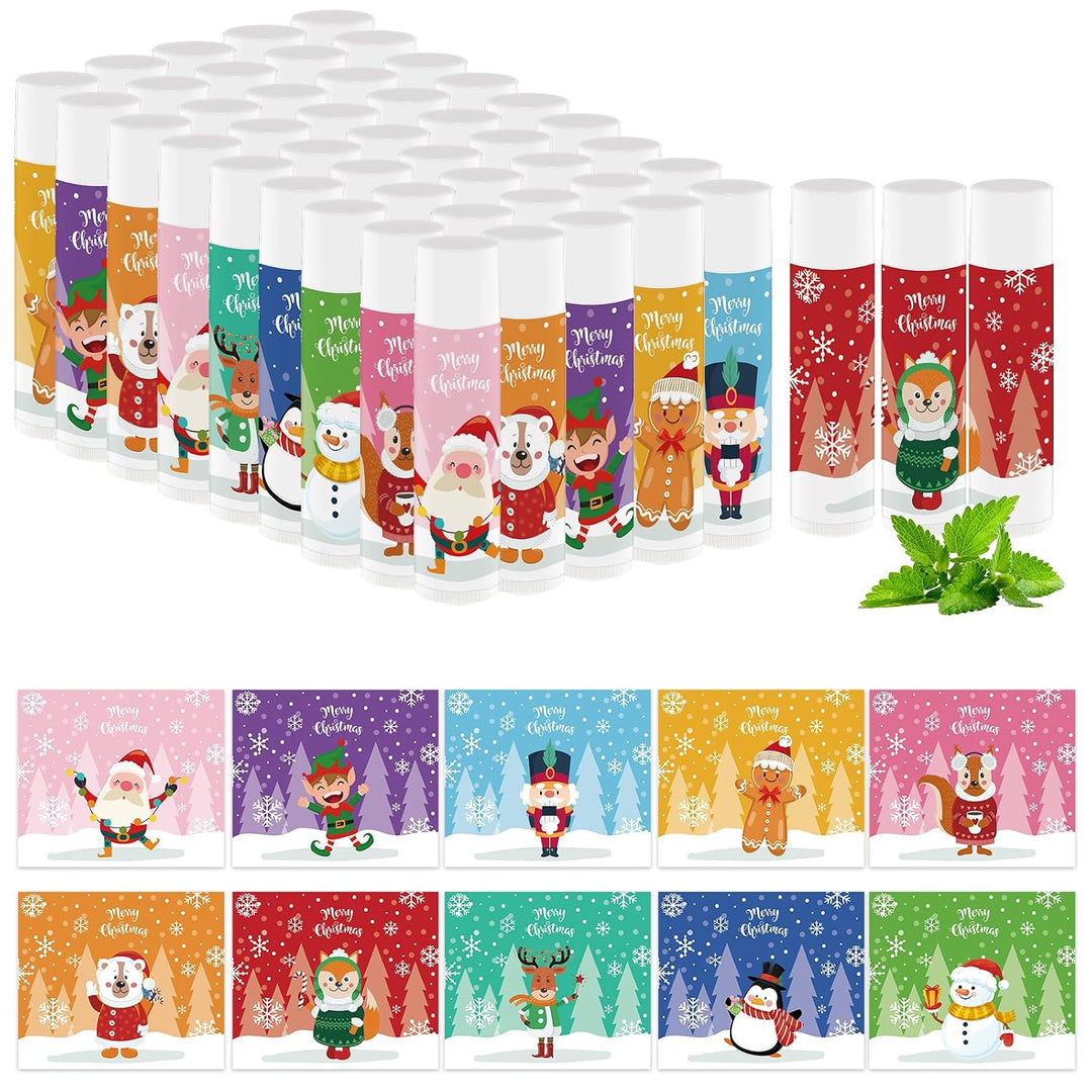 50 bálsamos labiales de Navidad, regalo a granel, relleno de calcet...