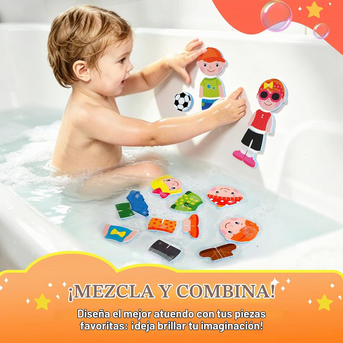 Juguetes de baño para bebés de 1 a 3 años, 32 piezas de juguetes