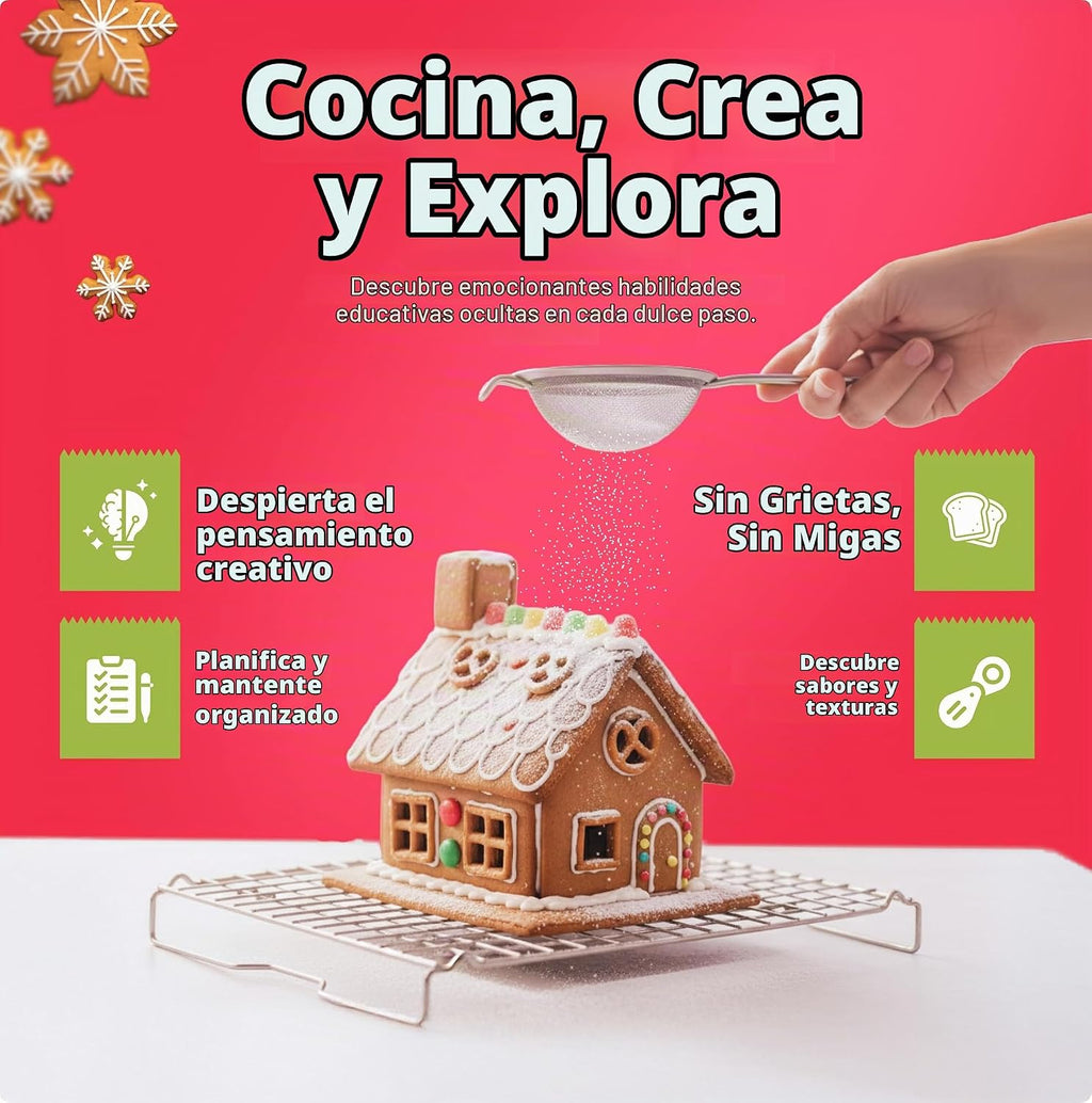 Baketivity Kit de hornear de casa de jengibre navideño