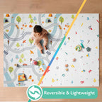 Nuby Alfombra de juego plegable reversible para bebé, 77 "x 58", XXL, 0M+