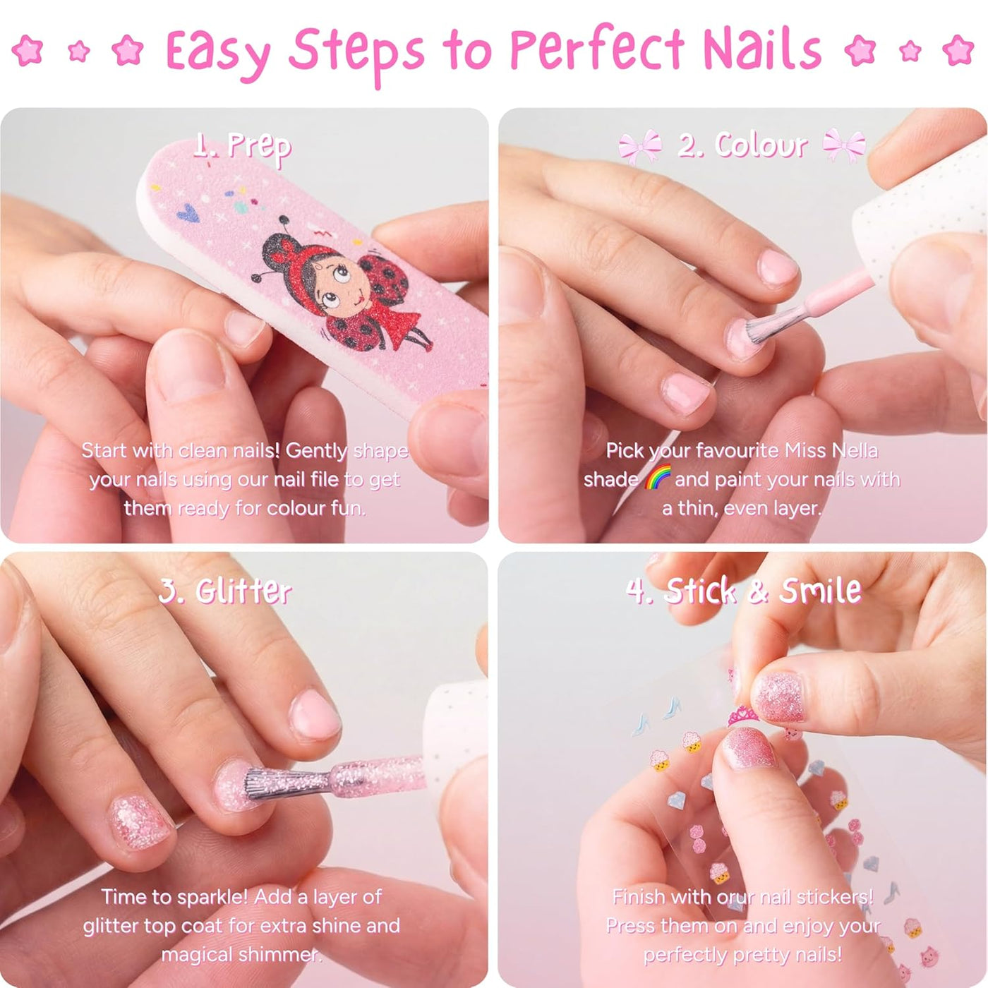 Miss Nella Juegos de regalo de maquillaje para niños con esmalte de...