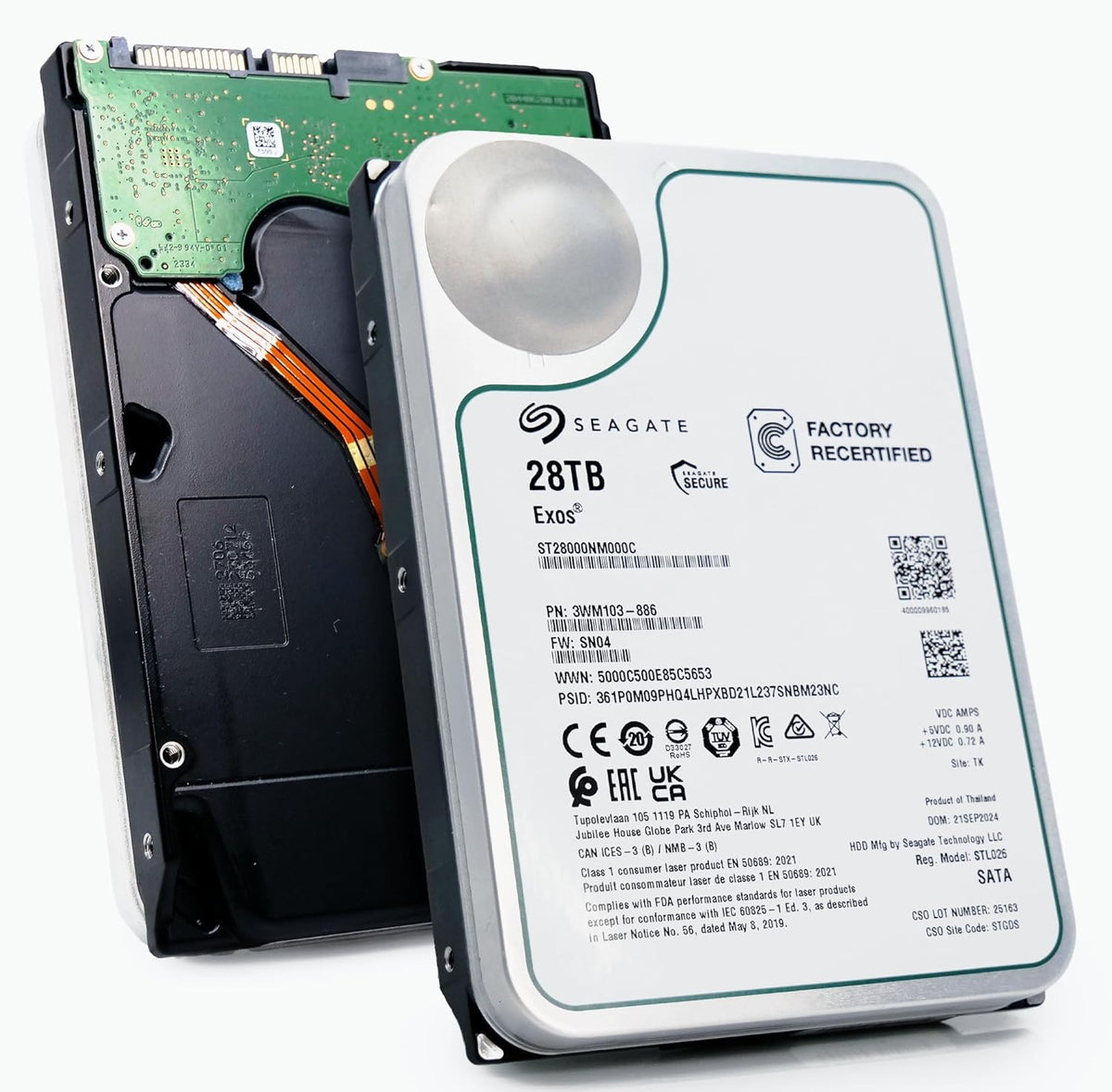 Seagate Exos - Disco duro interno de 28 TB, 3.5 pulgadas, CMR SATA...