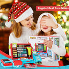 Kids Cash Register con Scanner, Role-Play Toys para Children 3-8 | Microphone, Shopping Basket, 52 Shop Accessories,Play Money, Pretend Play Children's Cash Register (Blue)
