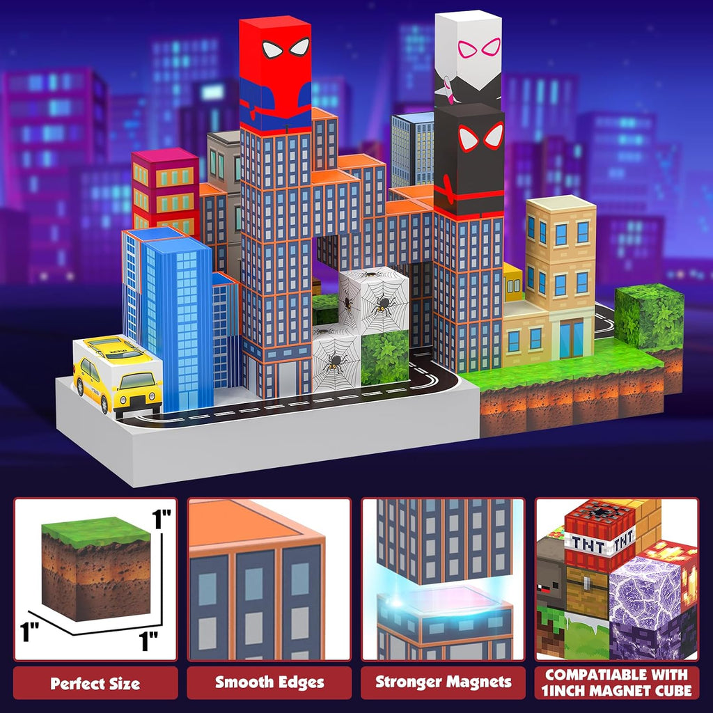 150 bloques magnéticos, juego de juguetes de construcción magnéticos de araña para niños a partir de 3 años