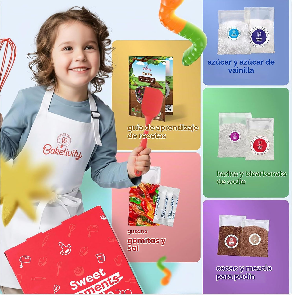 Baketivity Kit de hornear para niños Dirt Pie con ingredientes premedidos