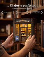 Kit de rincón de libros para cafetería con luz, inserto medieval