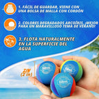 Set de 5 Pelotas Arcoíris para Saltar sobre el Agua para Juego en Piscina
