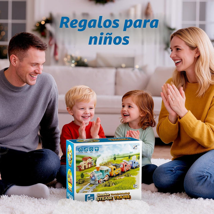 Hot Bee Juego de tren para niños pequeños con vapor - Tren Choo Cho...