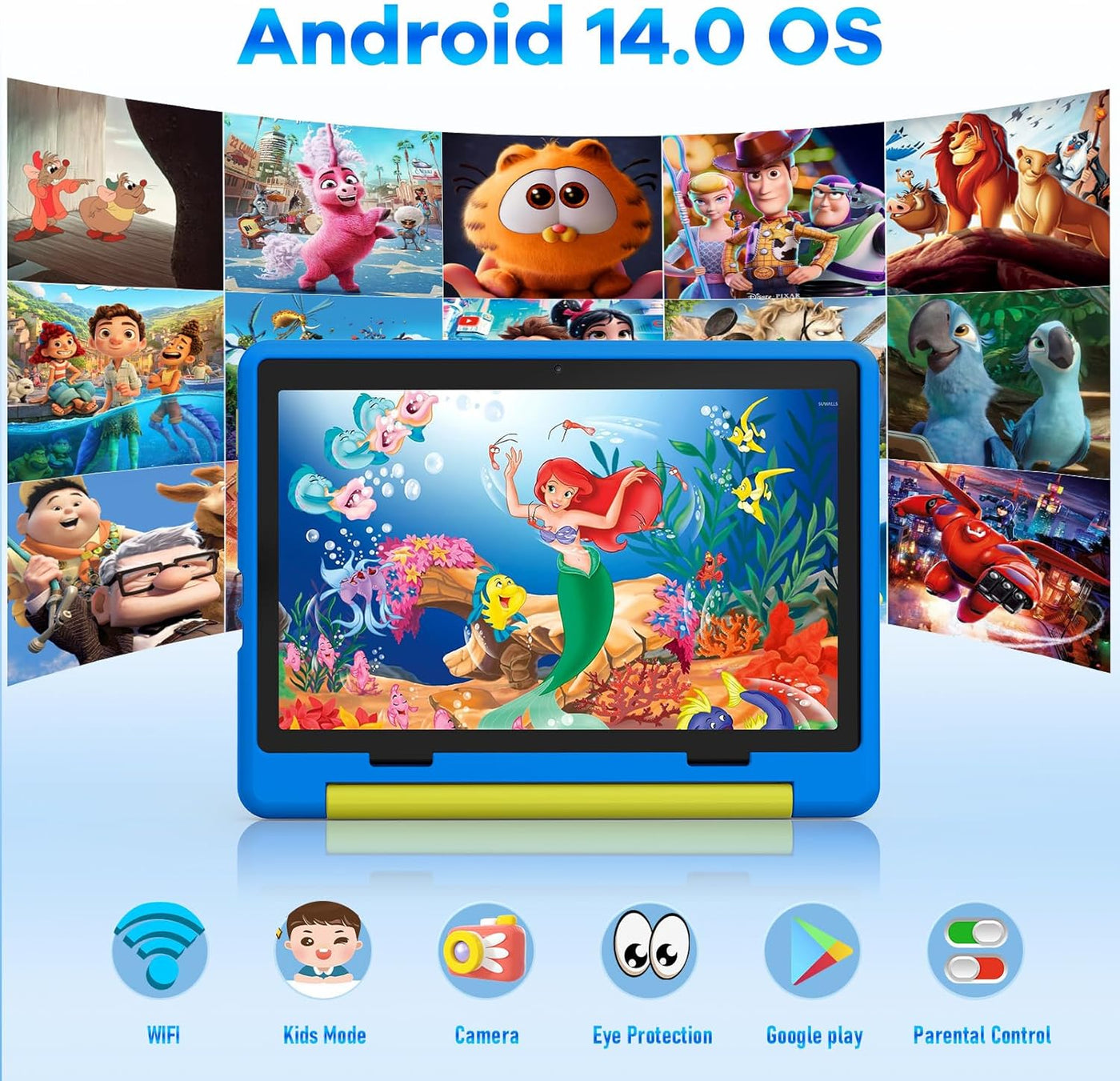 Jeazans Tablet para niños ｜ Tablet Android 14 mejorada de 10 pulgad...